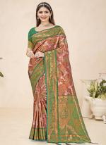 Silk Green Festival Wear Weaving Saree